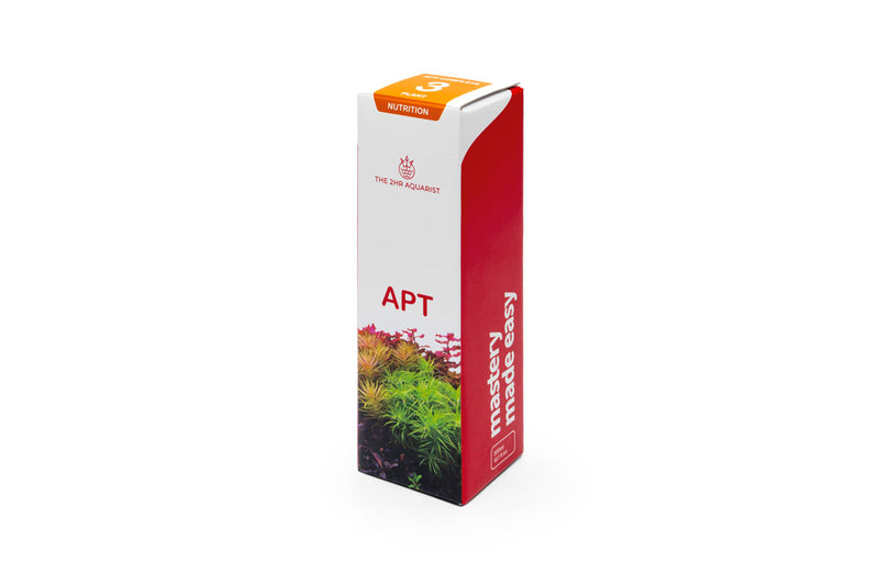 Bottle of 2HR Aquarist APT 3 Complete fertilizer for aquatic plants, featuring a clear label and green cap.