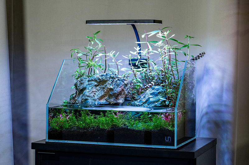 Aquaworx EOS LED aquarium light with RGB lighting, sleek design, and adjustable color settings for vibrant aquatic displays.