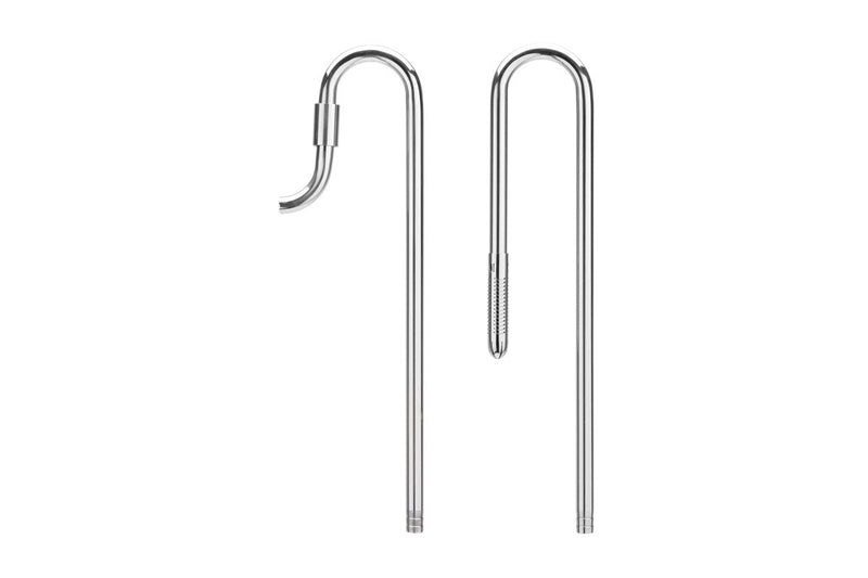Aqua Worx Flux stainless steel lily pipes filter for aquariums, with sleek cylindrical design and precision craftsmanship.