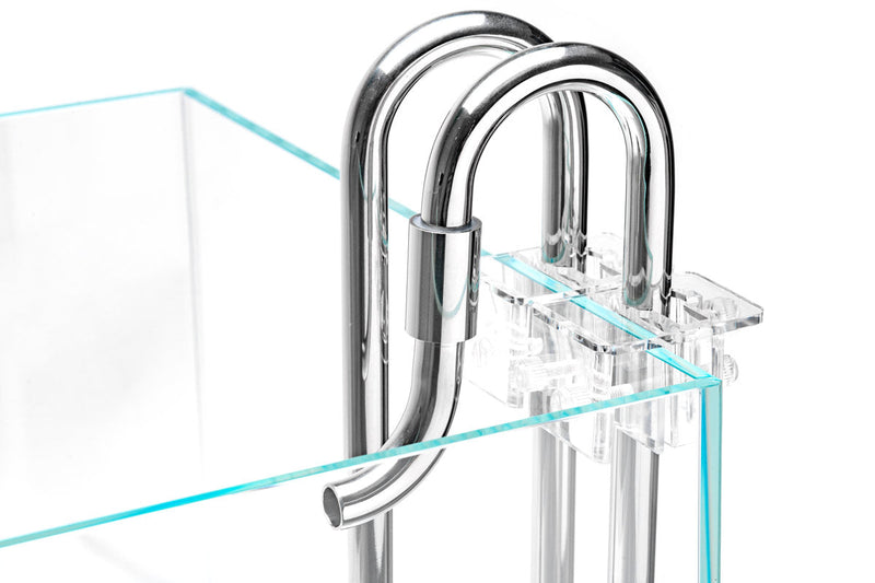 Stainless steel Lily Pipes filter by Aqua Worx Flux, designed for aquarium filtration systems.