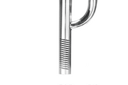 Aqua Worx Flux stainless steel lily pipes with built-in skimmer for aquarium filtration, showcasing sleek design and durable construction.