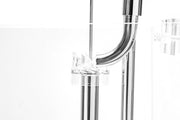 Aqua Worx Flux stainless steel lily pipes with skimmer for aquarium filtration, featuring sleek design and durable construction.