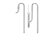 Aqua Worx Flux stainless steel lily pipes with skimmer for aquarium filtration, showcasing sleek design and stainless steel finish.