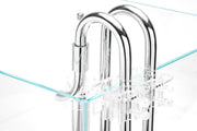 Aqua Worx Flux stainless steel lily pipes with skimmer for aquarium filtration, featuring sleek design and high-quality construction.