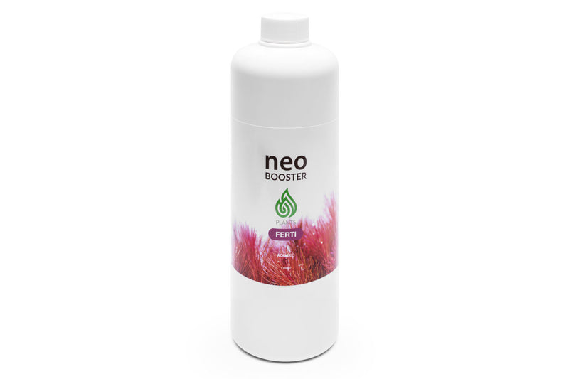 Aquario Neo Booster Plants Ferti water conditioner bottle for aquatic plants, with label visible in the image.