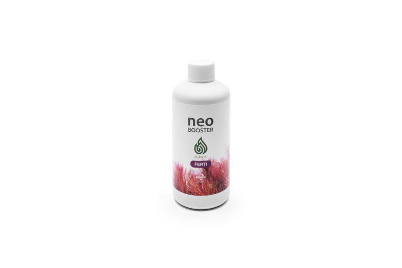 Aquario Neo Booster Plants Ferti water conditioner bottle, used for aquatic plant health and water conditioning in freshwater aquariums.