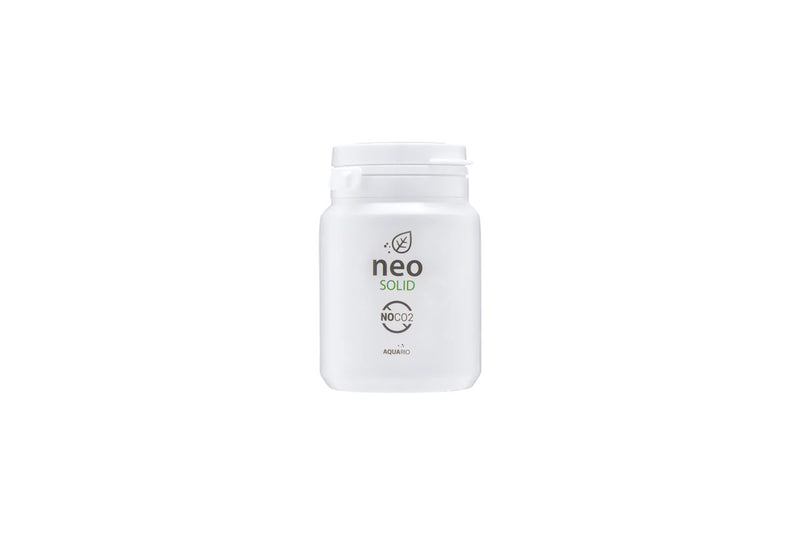 Aquario Neo Solid No CO2 Tab aquatic plant root fertilizer in a clear container, designed for healthy aquatic plant growth.