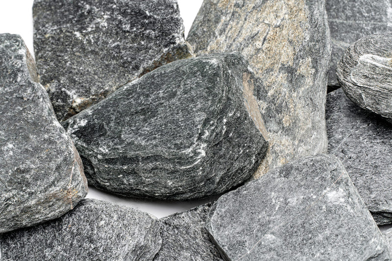 Black River Slate hardscape stone from UNSHARDSCAPE, showcasing natural dark slate with textured surface and layered appearance.