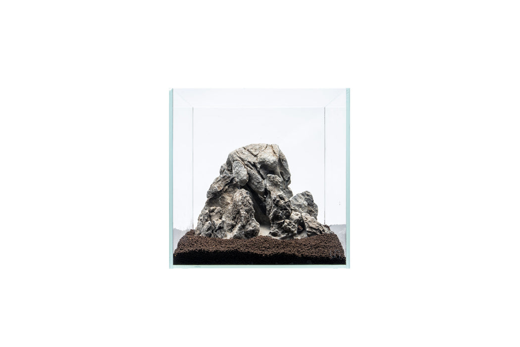 UNSHARDSCAPE Boutique Seiryu Stone Showpiece displaying a polished gray stone with natural texture and elegant shape.