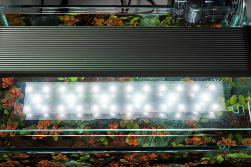 Chihiros B Series LED light for aquarium lighting, sleek black design with adjustable brightness controls.