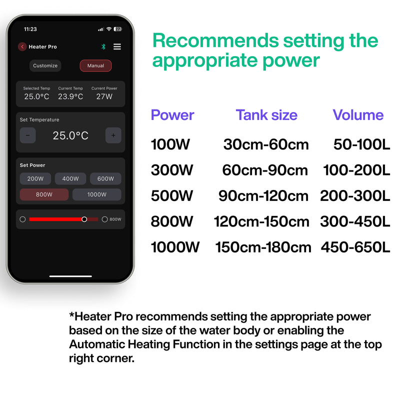Chihiros Heater Pro accessory, compact aquarium heater with adjustable temperature control and sturdy build.