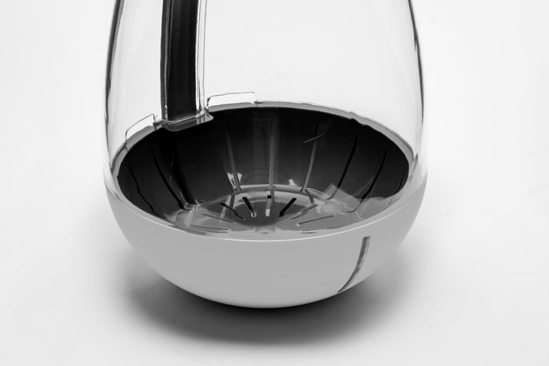 Chihiros Tiny Terrarium Egg, clear glass mini terrarium with lush green plants inside, decorative for home or office.