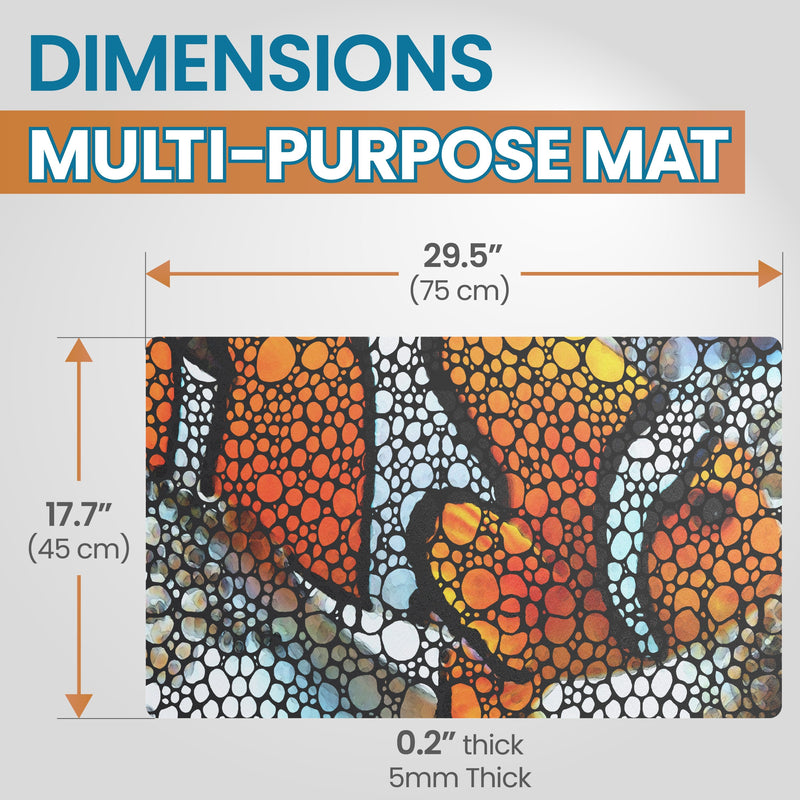 Flipper Aquarium Mat featuring a colorful clownfish design, ideal as a decorative accessory for fish tanks.