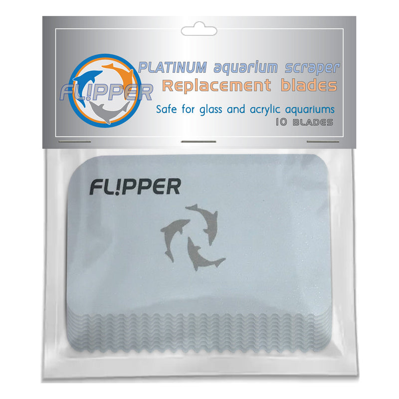 Set of 10 Flipper platinum scraper blades, versatile accessories for scraping and cleaning tasks.