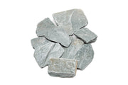 Grey River Slate hardscape stone by UNSHARDSCAPE, showcasing rectangular grey slate tiles for outdoor landscaping.