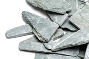 Gray River Slate hardscape stone by UNSHARDSCAPE, showcasing smooth, natural gray slate surface for outdoor landscaping projects.