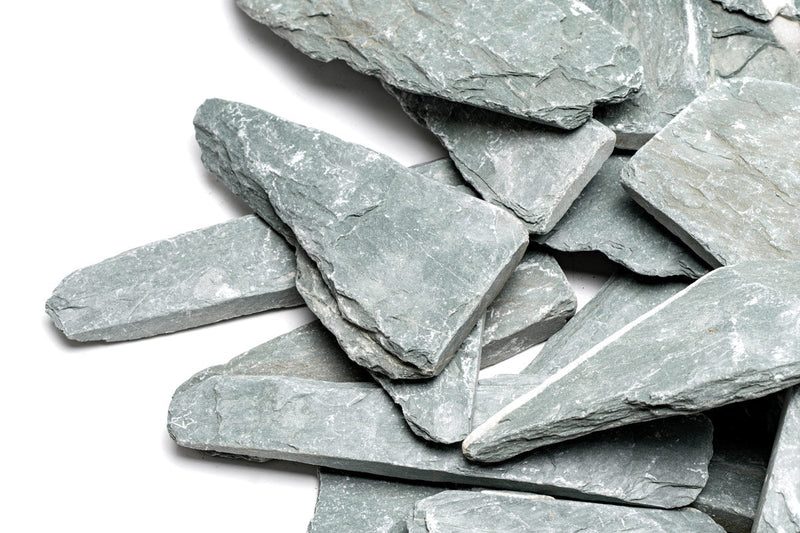 Gray River Slate hardscape stone by UNSHARDSCAPE, showcasing smooth, natural gray slate surface for outdoor landscaping projects.