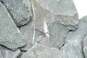 Grey River Slate hardscape stone by UNSHARDSCAPE, showcasing smooth, natural grey slate surface for outdoor landscaping.