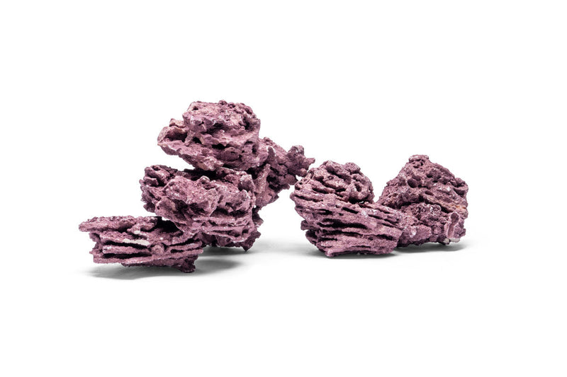 Marco Rocks Hybrid Rock Coralline hardscape piece, 20lb, with vibrant coralline algae and textured surface for aquarium decoration.