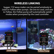 Hygger 24/7 Custom Mode Wave Maker accessory showing adjustable controls and sleek design for aquarium water circulation.