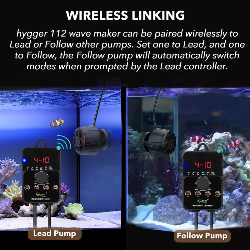 Hygger 24/7 Custom Mode Wave Maker accessory showing adjustable controls and sleek design for aquarium water circulation.