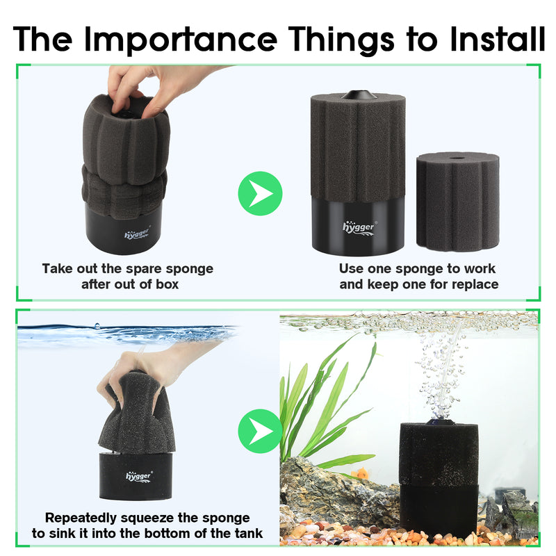 Hygger Aquarium Biochemical Sponge Filter Filters - Buce Plant