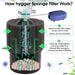 Hygger aquarium biochemical sponge filter showing a black sponge filter with tubing for freshwater or saltwater tanks.