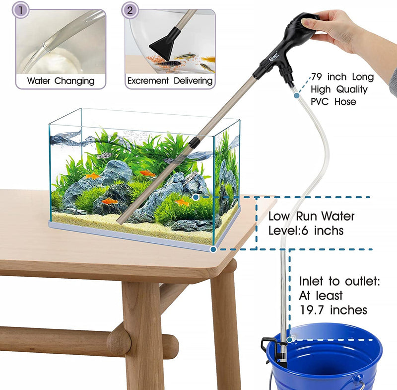 Hygger Aquarium Water Changer accessory with hose and valve for easy water changes in fish tanks
