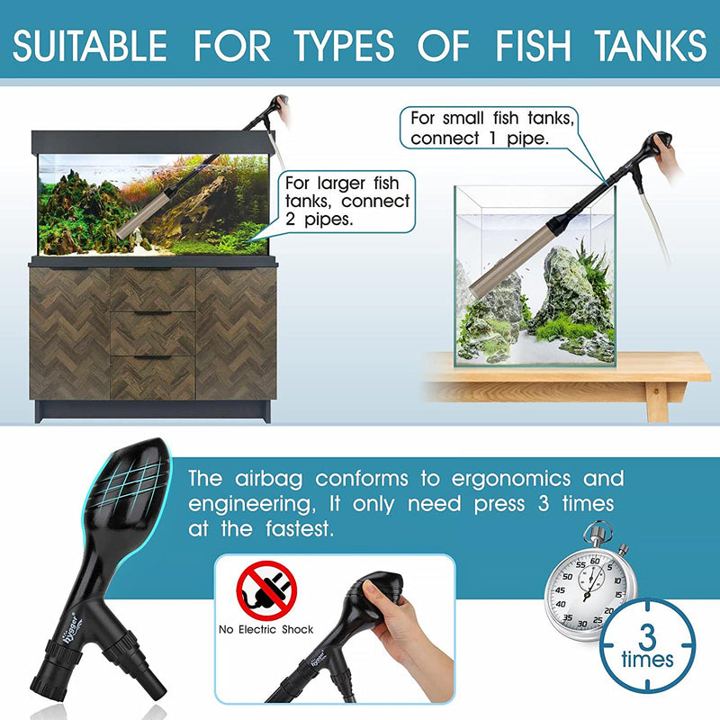 Hygger Aquarium Water Changer accessory with hoses and connectors for easy water maintenance in fish tanks