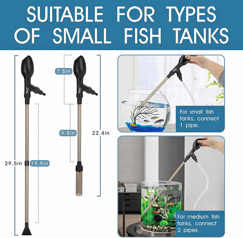 Hygger Aquarium Water Changer accessory, plastic tubing and pump system for easy water changes in fish tanks.