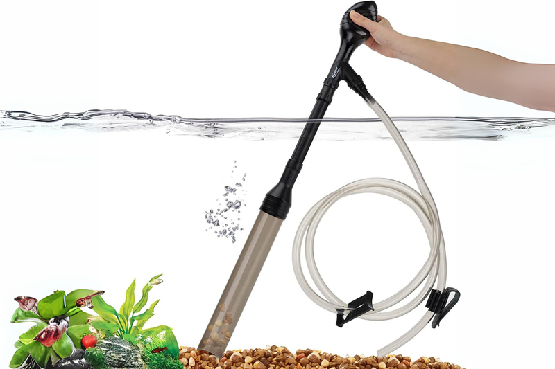 Hygger Aquarium Water Changer accessory with flexible tubing and valves for easy water changing in fish tanks.
