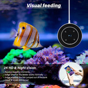 Hygger Automatic Feeder accessory showing a sleek, compact device with feeding ports and adjustable settings for pet feeding.