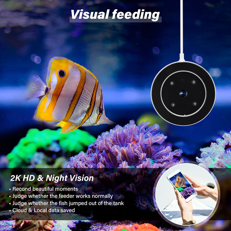 Hygger Automatic Feeder accessory showing a sleek, compact device with feeding ports and adjustable settings for pet feeding.