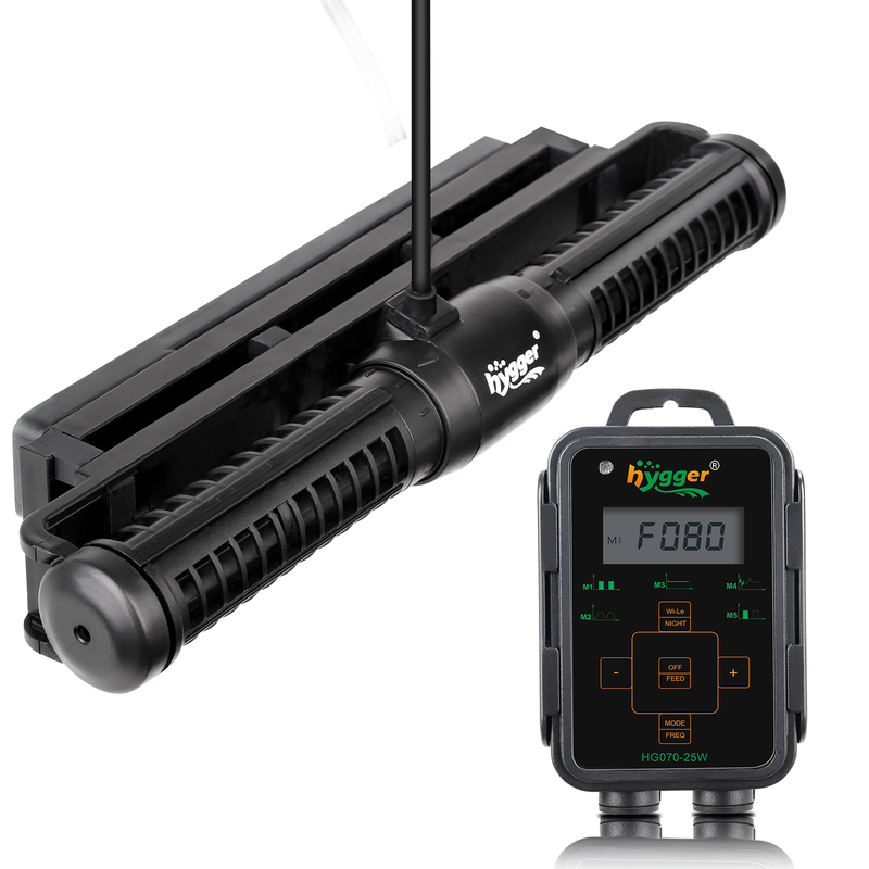 Hygger Cross Flow Wave Pump accessory with cylindrical body and inlet/outlet ports for aquarium water circulation.