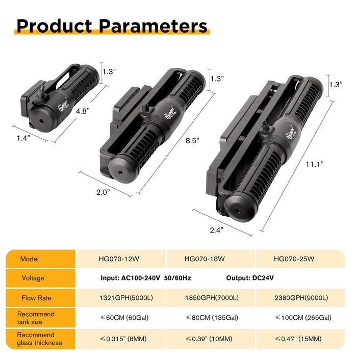 Hygger - Cross Flow Wave Pump