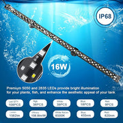 Hygger Dunker submersible aquarium light illuminating an underwater tank with vibrant, adjustable LED lighting for aquatic environments.
