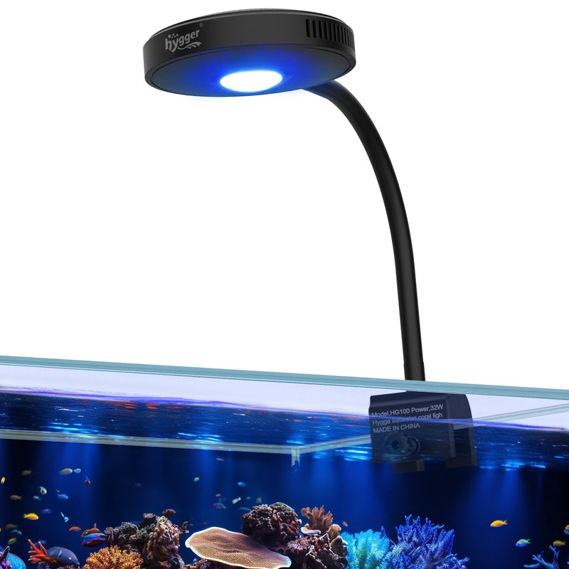 Hygger Fan Cooling Reef Light HG100 for aquarium lighting, featuring a built-in fan for optimal temperature control.