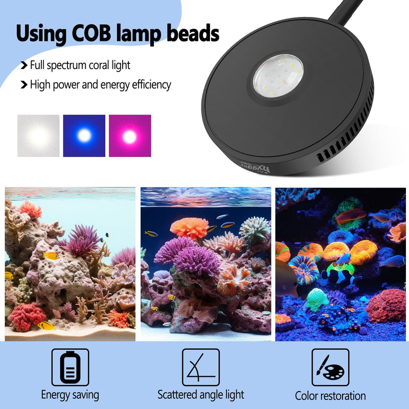 Hygger Fan Cooling Reef Light HG100, a lighting fixture with adjustable fan for optimal aquarium reef tank illumination.