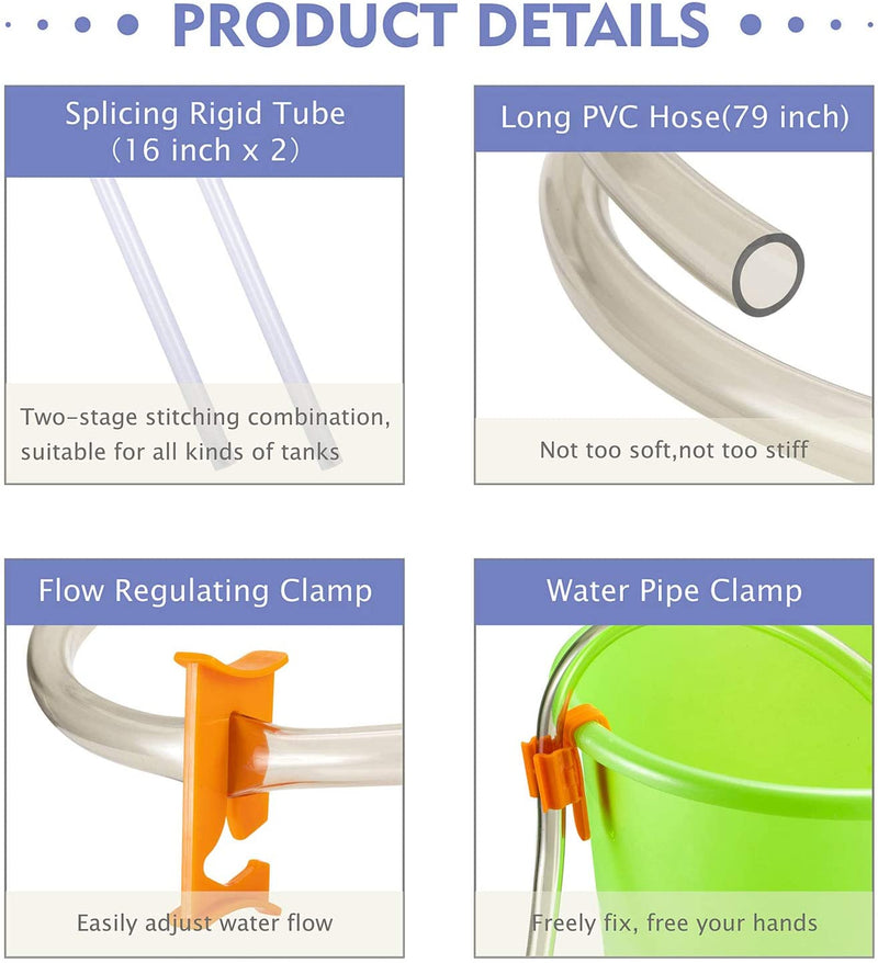 Hygger hand-operated 3-in-1 water changer for aquarium maintenance, with hoses and control valve in a compact accessories design.