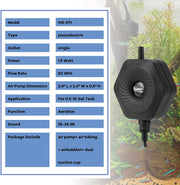 Hygger hexagon air pump with accessories, compact portable device for inflating and air circulation.