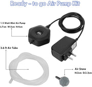 Hygger Hexagon Air Pump with accessories, compact air pump device with multiple attachments for aquarium or hydroponic use.