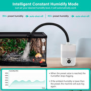 Hygger humidifier with built-in hygrometer and thermometer, compact accessories for maintaining optimal humidity and temperature.