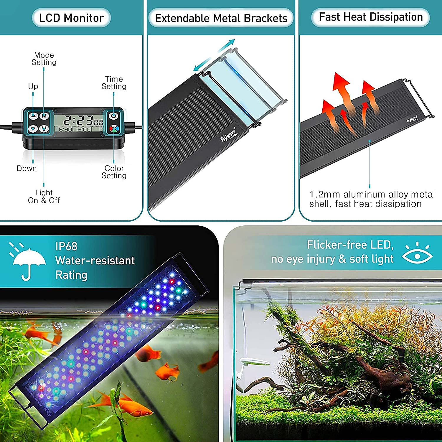 Hygger 24/7 Mode Programmable LED Light (HG999) — Buce Plant