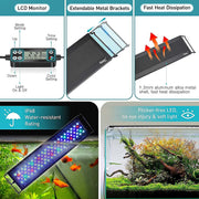 Hygger LED light in 24/7 mode, energy-efficient lighting fixture with adjustable brightness for indoor use.