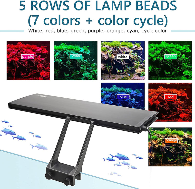 Hygger LED clip-on light HG990 for 24/7 illumination, compact design with adjustable brightness, ideal for aquariums or plants