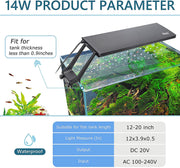 Hygger LED clip-on light HG990 for 24/7 illumination, adjustable brightness, compact design, suitable for aquariums or small spaces.