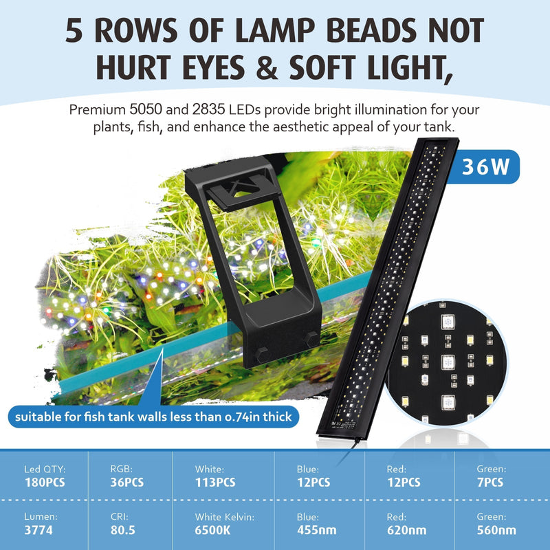Hygger LED full spectrum light for indoor plants, showcasing the sleek design and adjustable brightness features.