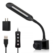 Hygger LED Nano Clip-On Light attached to a desk, providing bright, adjustable illumination for reading or work spaces.