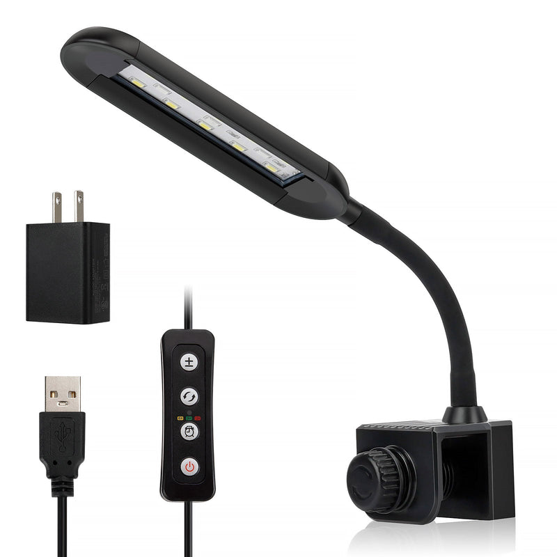 Hygger LED Nano Clip-On Light attached to a desk, providing bright, adjustable illumination for reading or work spaces.