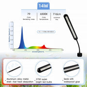 Hygger Nano Clip-On LED Light attached to a small plant or object, providing bright, adjustable lighting for close-up or decorative use.